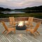 Costway 4PCS Outdoor Wooden Adirondack Chair Patio Lounge Chair w/ Armrest Natural